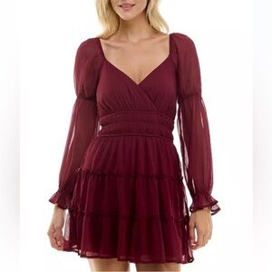Altar’d State Burgundy Long Sleeve Dress